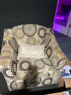 Patterned Fabric Accent Armchair