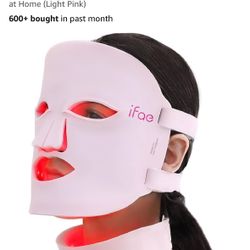 Red Light Therapy Mask for Face and Neck, 7 Colors Led Face Mask Light Therapy with Eye Protection and Remote, Rechargeable Ergonomic Design for True 
