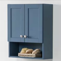 Glacier Bay Lancaster 21 in. W x 8 in. D x 26 in. H Surface-Mount Shaker Bathroom Storage Wall Cabinet in Admiral Blue