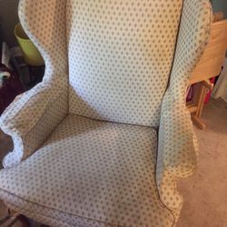 Wingback chair and ottoman
