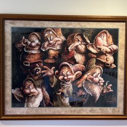 DISNEY SNOW WHITE SEVEN DWARFS LARGE ART PRINT
