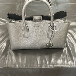 Michael Kors Metallic Silver Satchel