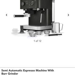 Semi Automatic Espresso Machine with Burr Grinder
