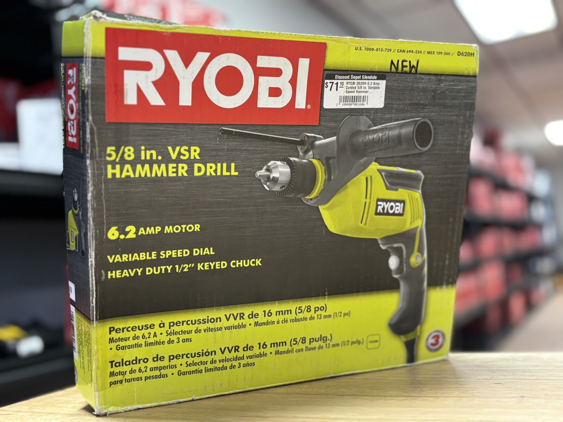 6.2 Amp Corded 5/8 in. Variable Speed Hammer Drill