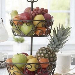 Princess House Meridian 2-Tiered Basket (5370) New!