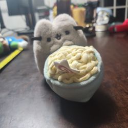 Cat Holding Ramen Plush
