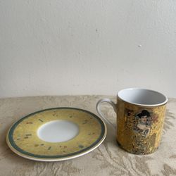 Artis Orbis Goebel Espresso Cup and Saucer Adele Bloch-Bauer Artist Gustav Klimt