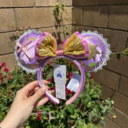 Disney Tangled Rapunzel Pascal flowers Minnie ears headband new
