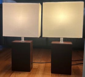 TABLE LAMP WITH USB BROWN COLOR