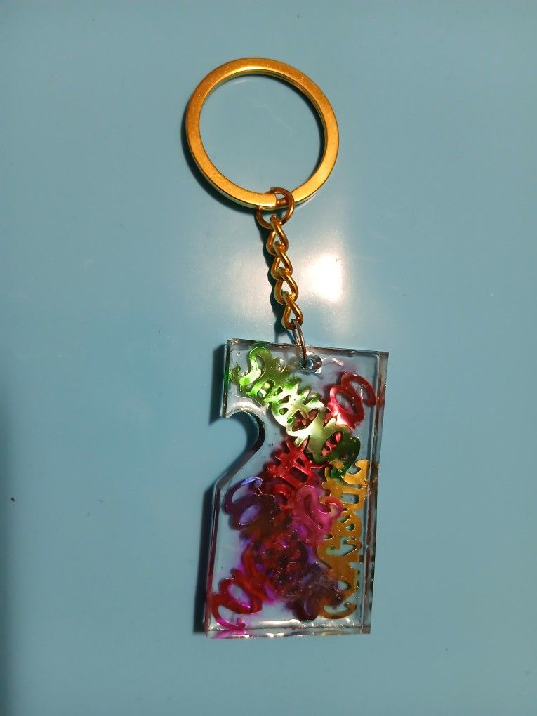 Multicolor Half Heart Keychain