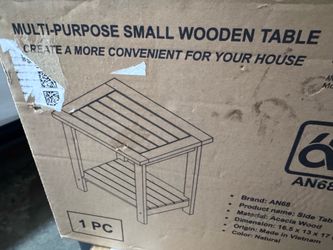WOOD END TABLE /  SIDE TABLE “NEW” 1