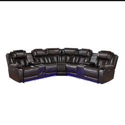 Ramone Power Reclining Sectional w LED Lights & Bluetooth Speakers