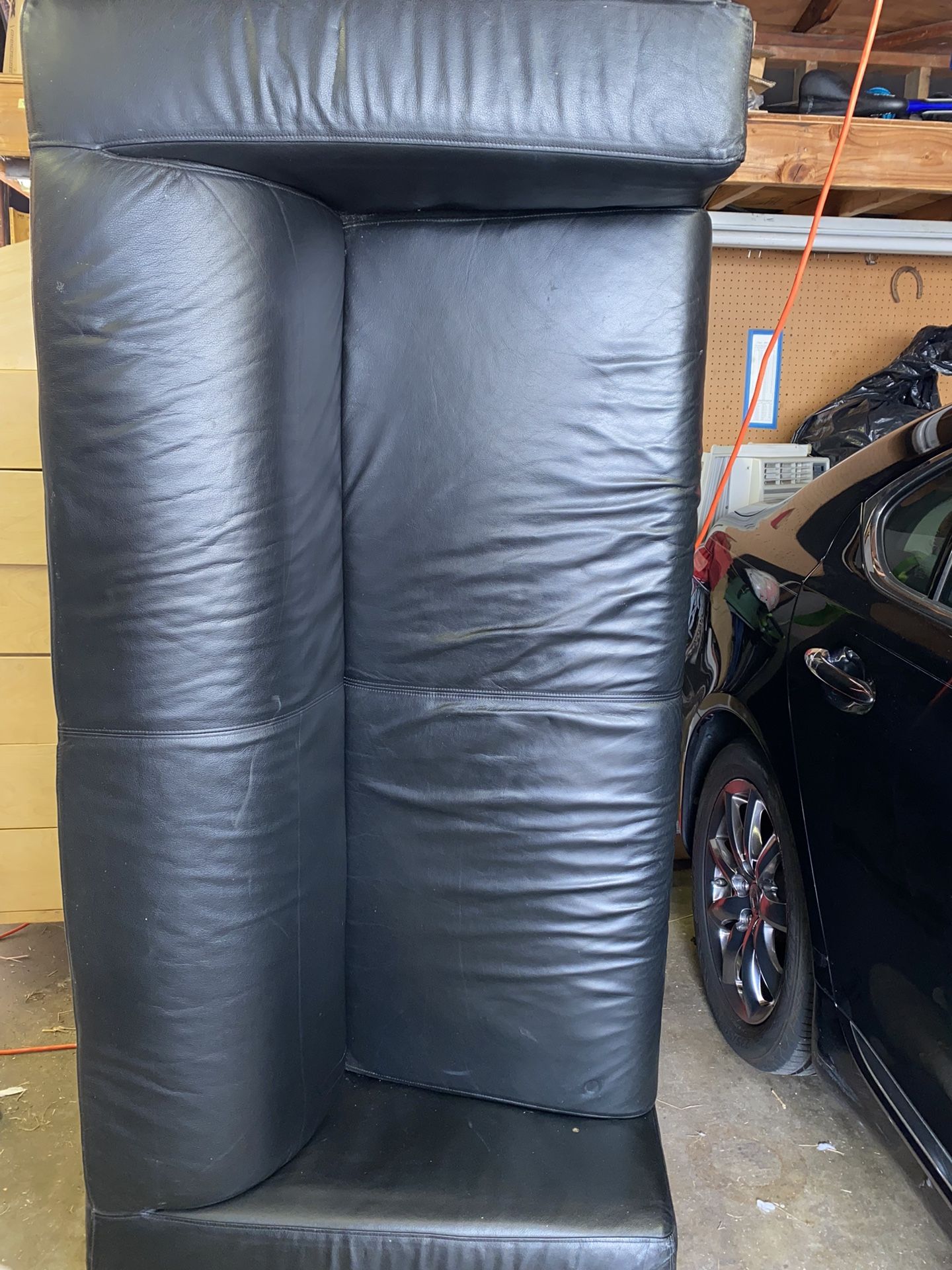 2 Black Leather Couches 