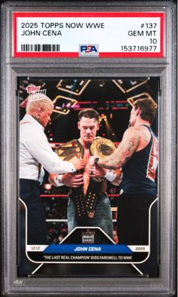2025 TOPPS NOW WWE #137 JOHN CENA PSA 10