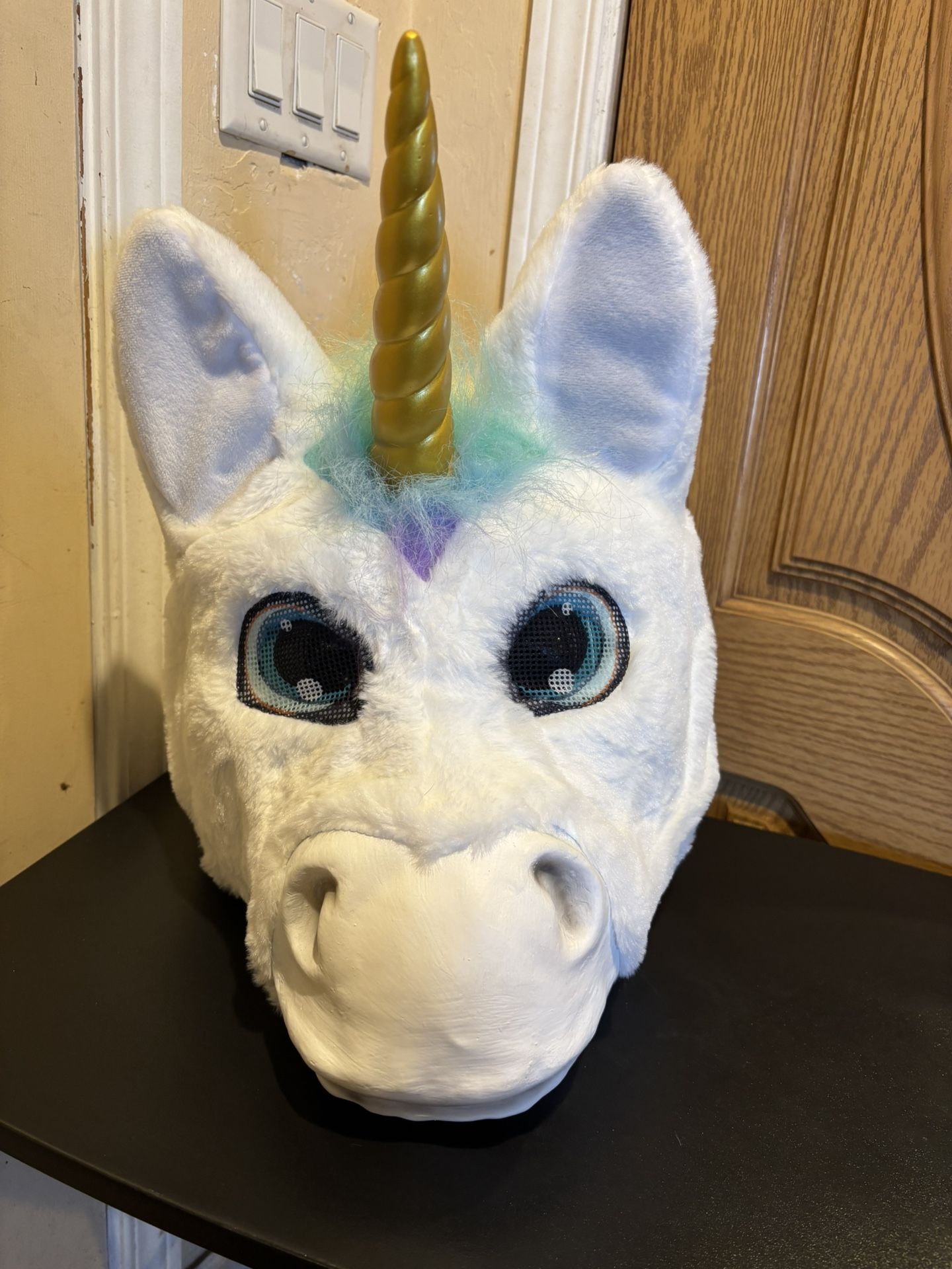 Hyde and Eek Boutique Adult Unicorn Head Costume Plush Rainbow Halloween