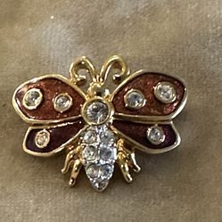 Vintage Swarovski Crystal Moth/ Butterfly Brooch 1”x1.25”