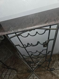 Wine metal table with marble top