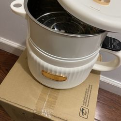 Rice Cooker Small Non-stick Pot Rice Maker 6 Cooking Functions: Rice, Soup, Stew, Porridge and more, 1.6 Litre Portable Rice Cooker and Bento Box, Mul