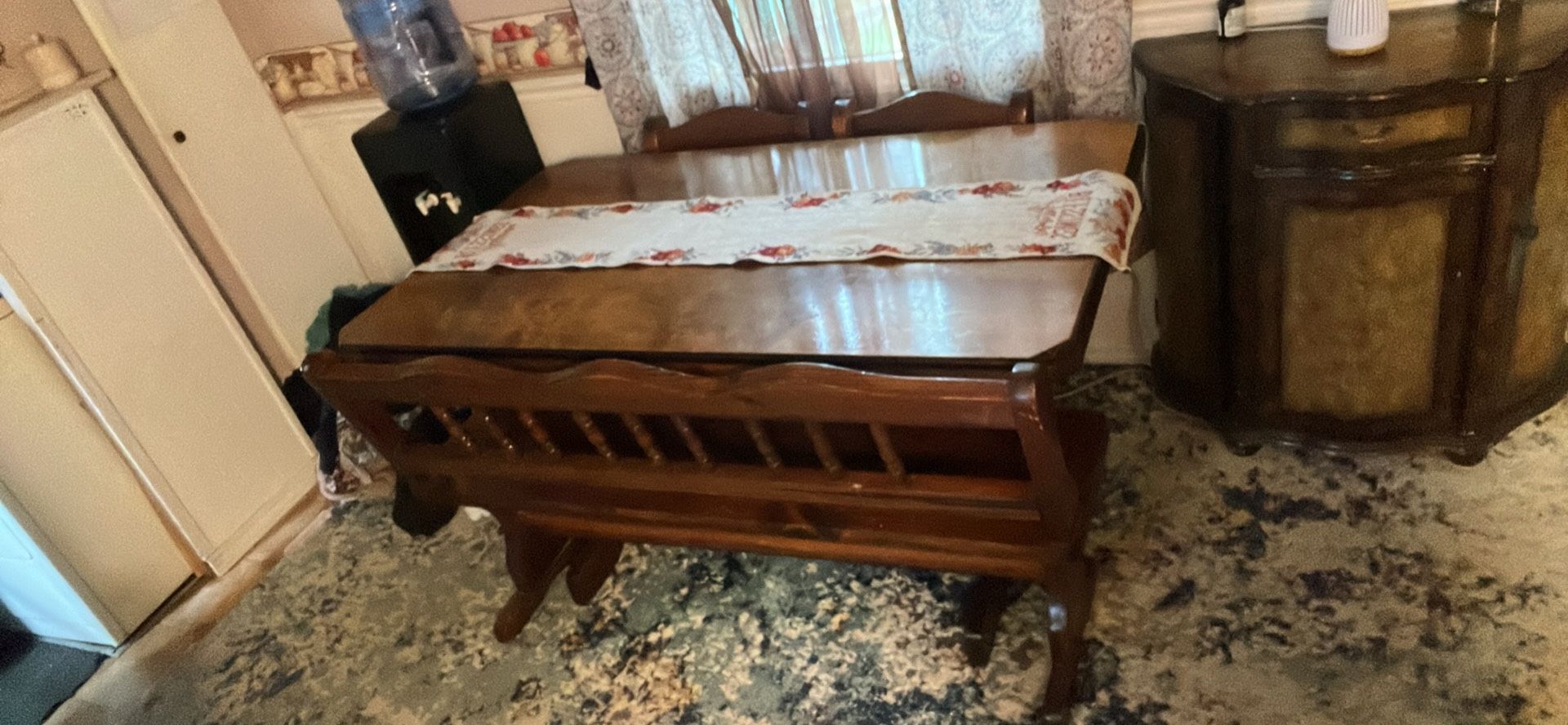 Farmhouse Kitchen Table w/ Two Chairs + Bench