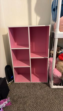 Pink and White 5-Cube Storage Shelf