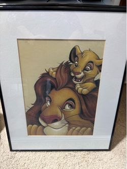 Disney Simba and Mufasa - My Father, My Friend vintage.   Black frame. Excellent condition   💥reduced 💥