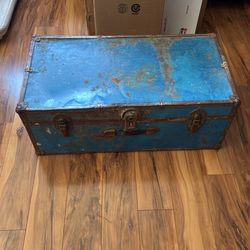Blue Vintage Metal trunk