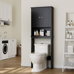 New Over The Toilet Storage Cabinet, Bathroom Storage Organizer Over Toilet, Space Saver W/Adjustable Shelf & Open Storage Shelf,   New in box SHX2466