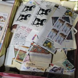 Stamps. Tin Box Full. New.