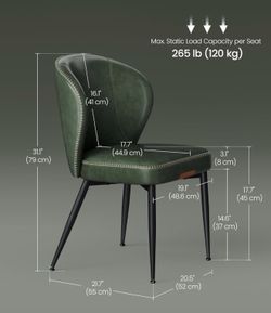 Dining chair synthetic leather set of 2 brand new