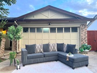 Charcoal Modern L-Shape Sectional - Delivery Available