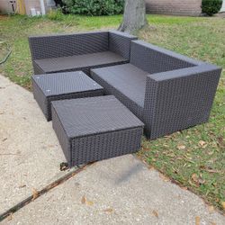 Wicker Rattan Patio Furniture Set 4pc