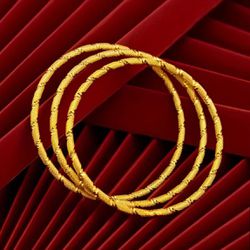 24K Gold Plated Bangle Bracelet,