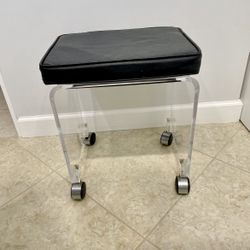 Mid Century Padded Lucite Stool