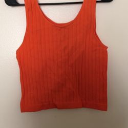 Women’s Ribbed Tank Top - Orange