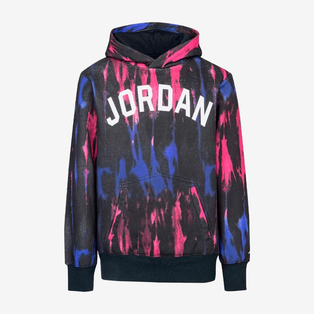 Nike Jordan Tie Dye Hoodie Pink Blue Hooded Sweatshirt Stitched Spell Out Boy’s Size 7