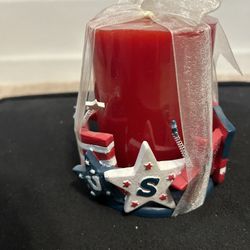 4th Of July Patriotic Candle With USA Resin Base