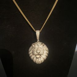 Real Diamond Tiger Pendant 