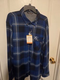 Men's Flannel Plaid Button-Up Shirt XXL