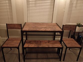 Dining Set: Table, (x2) Chairs, and Bench