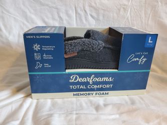 Dearfoams Men's Memory Foam Slippers Size 11–12 Large – NEW