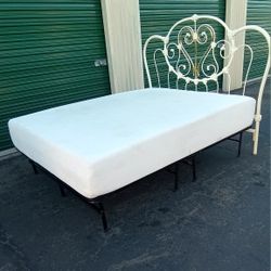 QUEEN BED FRAME WITH HEADBOARD AND MATTRESS 