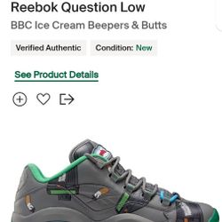 Reebok Question Low. 10.5 BBC Edition