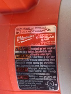 7 1/4 circular saw Milwaukee