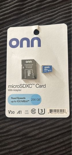 Brand New Onn 256GB microSDXC Memory Card with Adapter