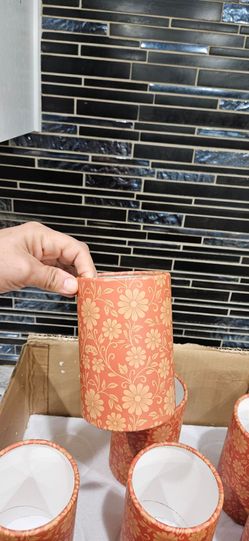 5 inch faux terracotta paper centerpieces