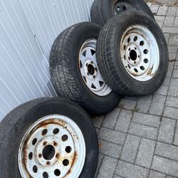 15inch Trailer Rims Tires Are Bad  Send Offer 