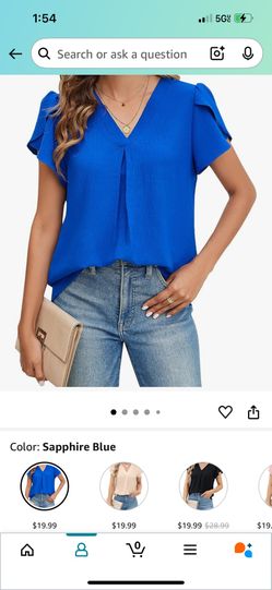 Blooming Jelly Womens Dressy Casual Shirts Short Sleeve V Neck Work Blouse Business Casual Summer Tops 2025