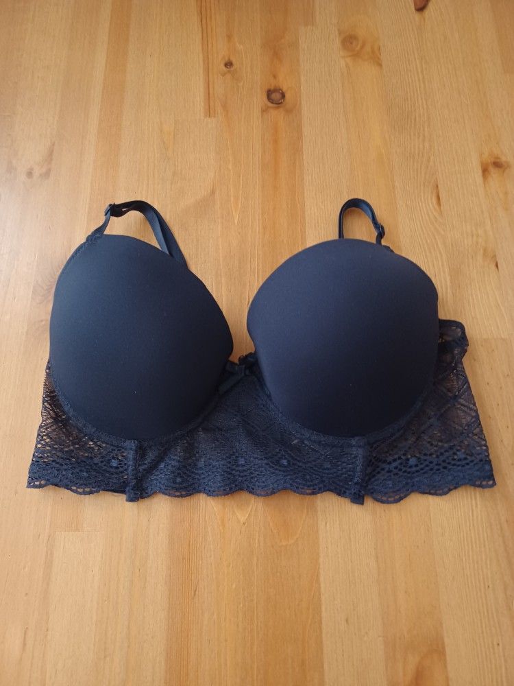 New Jezebel Corset Style Bra 36c Navy Blue
