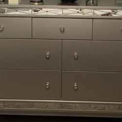Large 7-Drawer Mirrored Glam Dresser