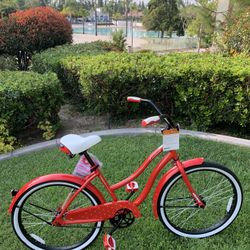 New Beautiful Strawberry 🍓 Red Beach Cruiser Petite Ladies Women’s College Girls Bike Bicycle Mini Mouse